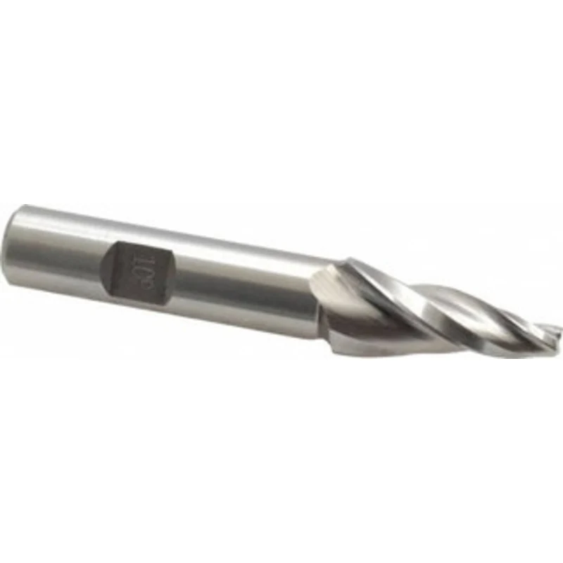 Made in USA 10 per Side 3/16 Small End Diam 1-1/4 LOC 3-Flute High Speed Steel Tapered Square End Mill Uncoated, 1/2 ...